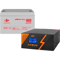 Джерело безперебійного живлення [ДБЖ] LogicPower LPM-PSW-1500VA 12V + АКБ LPM-GL 12V - 100 Ah [29691] [110203]