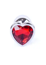 Анальна пробка з каменем B-Series Jewellery Silver Heart Plug - мініатюра 2