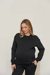 Теплий світшот для майбутніх мам та годування груддю Berlin S-M (42-44) Lullababe Чорний