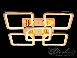 Люстра стельова LED Diasha 8060/4+1G, 150W, 6500K, золото, сучасний стиль з пультом та диммером - мініатюра 2