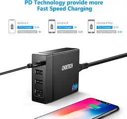 Мережевий зарядний пристрій Choetech 72W Black (PD72-1C3UEU-101BK) [100836] - мініатюра 6