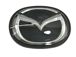 Емблема решітки Mazda 3 (2010-2011р) чорна+хром 141х111 мм під склом (на напрямних)