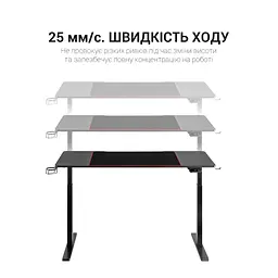 Комп'ютерний стіл OfficePro з електрорегулюванням висоти чорний (ODE514) - мініатюра 10