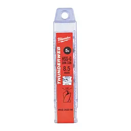 Свердло по металу THUNDERWEB HSS-G MILWAUKEE DIN338, діаметр 7,5x109х69мм, (5шт), пластикова коробка