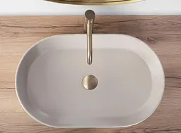 Умивальник Rea Nadia 60 beige matt накладний REA-U9661 - мініатюра 4