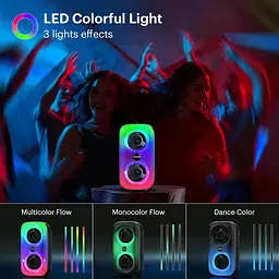 Портативний динамік LEFANDI Bluetooth, бездротовий динамік Bluetooth 5.0 зі стереозвуком, FM-радіо, тривалий час відтворення - мініатюра 3