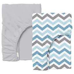 Набір простирадло на резинці 90х200 GREY / BLUE ZIGZAG COSAS (4822052058459)