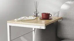 Столик Террі Ferrum-decor 650x440x330 Білий метал ДСП Дуб Сонома 16 мм (FRD-104658) - мініатюра 4
