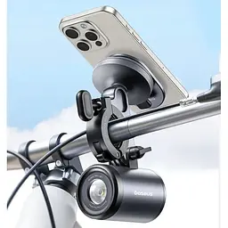 Велотримач для телефона Baseus PrimeTrip Series Dual-Color Bike Light 2-in-1 Set C12569000121-00 Black - мініатюра 6