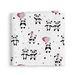 Пелюшки муслінові Cosas Rose Panda 75x100 см, рожеві - мініатюра 2