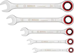 Ключі комбіновані Professional, 8,10,13,17,19мм, набір 5шт Bosch hoz0013895 - мініатюра 4