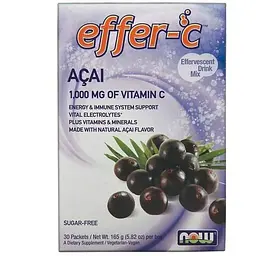 Підтримка імунітету Now Foods Effer-C Acai Berry 30 пакетів х 5.82 г