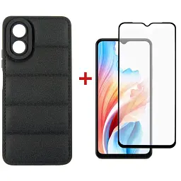 Чохол до мобільного телефона Dengos OPPO A18/A38 Case + Glass (Black) (DG-KM-70)