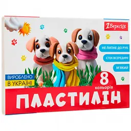 Пластилін 1 Вересня Classic 8 кольорів 160 г (540659)