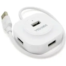 Концентратор Veggieg USB 2.0 to 4xUSB 0.3m white (V-U2407)