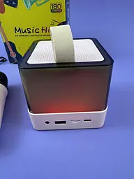 Портативна Bluetooth колонка K18 з функцією караоке, 2 мікрофони в комплекті, RGB підсвітка, LED дисплей, акумулятор, рожевий10345 - мініатюра 2