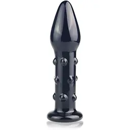 Анальна пробка Lovetoy Glass Romance 5.5" 14 см (чорний)