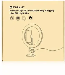 Кільцева USB LED лампа Puluz PKT3126B 10.2" + затискач - мініатюра 2