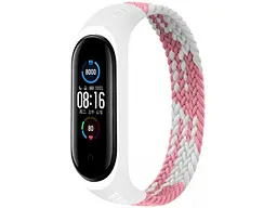 Ремінець BeCover Elastic Nylon Style для Xiaomi Mi Smart Band 5 / Mi Smart Band 6 (Size L) Pink-White (706164)