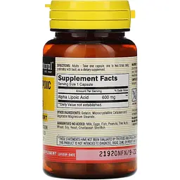 Альфа-ліпоєва кислота Mason Natural Alpha-Lipoic Acid 600 мг 30 капсул - мініатюра 2