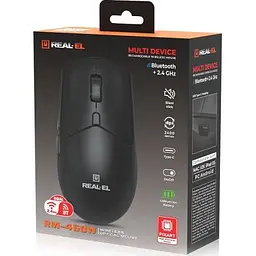 Комп'ютерна мишка Real-El RM-460W Wireless/Bluetooth Black (EL123200048) - мініатюра 7