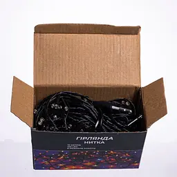 Новорічна гірлянда кімнатна нитка GarlandoPro 10 м 120 LED чорний провід Жовте світло W120LED10MBY - мініатюра 3