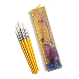Набір пензлів HIMI 5 шт. круглий, Yellow Edition (6974712455028) - мініатюра 4