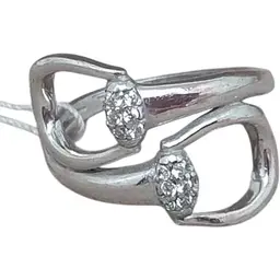 Срібне кільце Агні ГОРЕЛЬЕФ з фіанітами. 1625/1Р-CZ 17,5