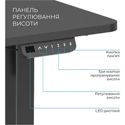 Комп'ютерний ігровий стіл OfficePro ODE1670B Black [124850] - мініатюра 3