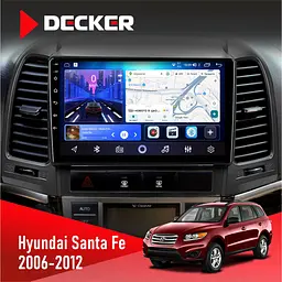 Штатна магнітола Hyundai Santa Fe 2006-2012 Decker D9-006 4x64, 4G Decker (НФ-00003612)