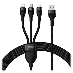 Кабель Baseus Flash Series Ⅱ One-for-three USB to M+L+C 100W 1.2 м CASS030001 - мініатюра 1