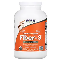 Клітковина-3 Now Foods  Certified Organic Fiber-3 Сертифікований органічний порошок 454 г - мініатюра 2