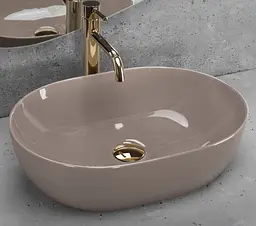 Умивальник Rea Lisa накладний 49x35 см beige shiny REA-U6380 - мініатюра 4