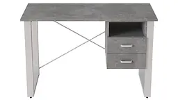 Письмовий стіл із ящиками Ferrum-decor Оскар 750x1400x700 метал Білий ДСП Бетон 16 мм (FRD-103288)