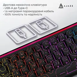 Клавіатура Ajazz NK68 Red switches Side Contour Black (NK68-R-S-B) - мініатюра 8