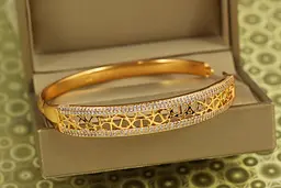 Браслет бенгл Xuping Jewelry Мереживо долі від 16 см до 18 см золотистий - мініатюра 2
