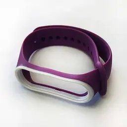 Силіконовий ремінець для фітнес браслета XiaomiXiaomi Band 3 4 RiM Purple-White Пурпурний Білий