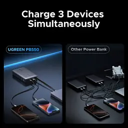Батарея універсальна Ugreen 20000 mAh 67W Cable Space gray (U_55996B) - мініатюра 2
