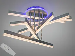 Стельова світлодіодна люстра Diasha 7010NEW HR LED 3color для вітальні, кухні та спальні, диммер, пульт, 102 W, 65 см, 12-20 m2