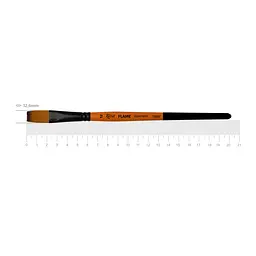 Пензель синтетика плоска Flame 1368F №12 коротка ручка ROSA (4823098534433)