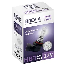 Галогенова лампа Brevia HB3 12V 65W P20d Power +30% CP(12103PC)