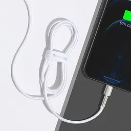 Кабель Baseus Cafule Metal Cable Type-C to Lightning PD 20W 1m CATLJK-A02 White - мініатюра 5