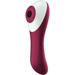 Вакуумний кліторальний стимулятор з вібрацією Satisfyer Dual Crush бордовий