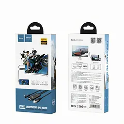 Кабель адаптер HOCO UA14, Lightning HDMI USB, довжина 2 м, передача зображення, підтримка HD - мініатюра 9