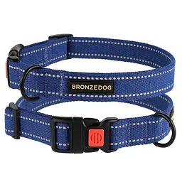 Нашийник для собак BronzeDog Сotton брезентовий синій 1.6x25-33 см 50/1502Б/T