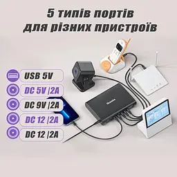 Безперебійник для Роутера 12V 2A Mini UPS 12V 27000 mAh Міні УПС DC UPS ДБЖ для Роутера Повербанк для Роутеру 12 вольт 9V - мініатюра 5