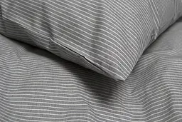 Постільна білизна Lotus Home - Premium Percale Stripe антрацит євро - мініатюра 6