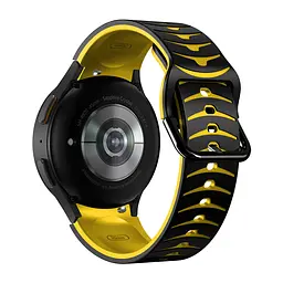 Браслет Scales для Samsung Galaxy Watch 4 - чорно-жовтий ширина кріплення 20мм силікон Watchbands (W18-1WB21135651) - мініатюра 2