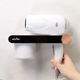 Полиця МВМ My Home BP-33 з тримачем для фену біла з чорним (BP-33 WHITE/BLACK) - мініатюра 3
