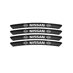 Емблема обода колеса Nissan 4 шт Алюміній наклейка на диски на скотчі Чорні
